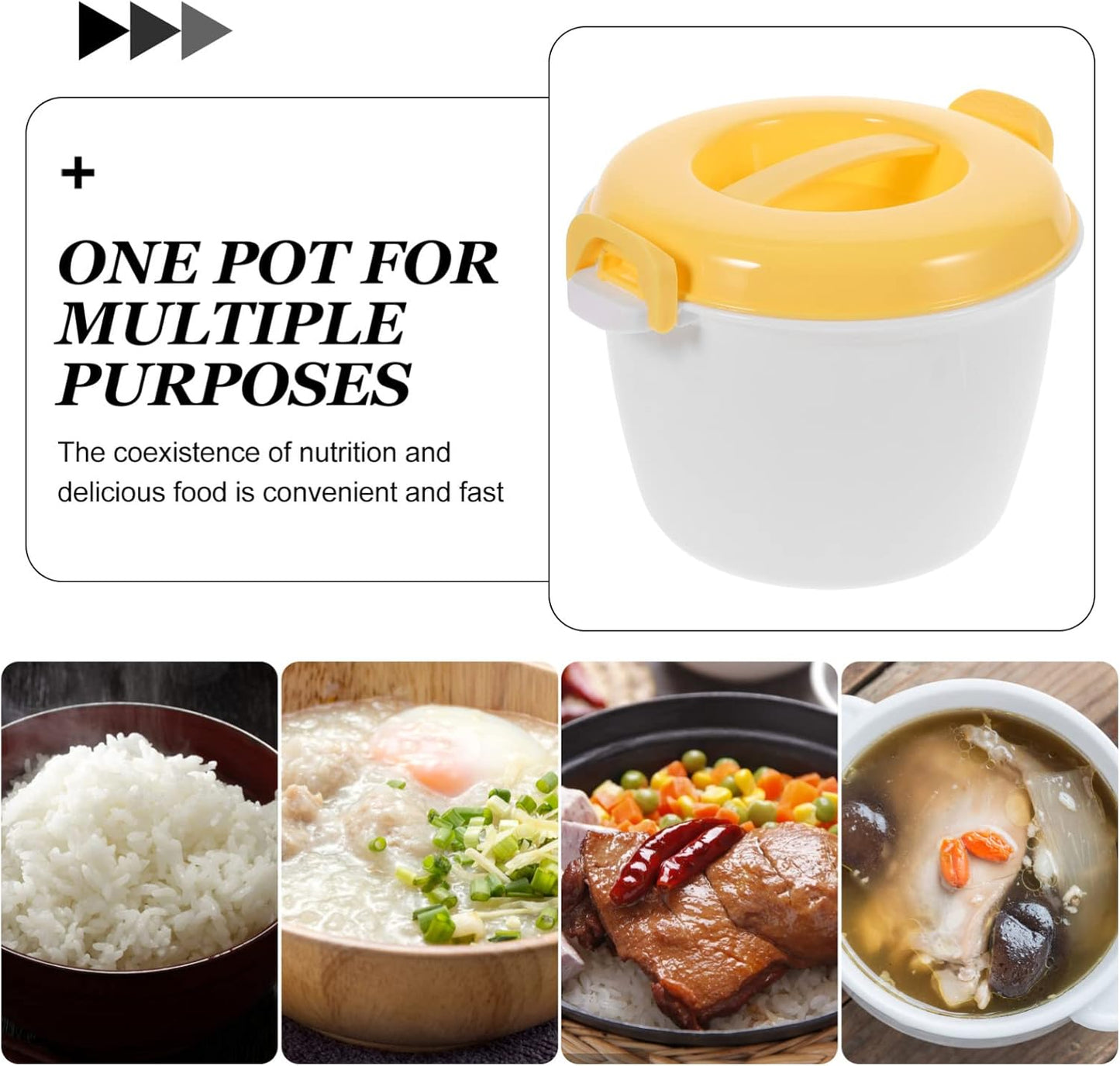 SHERCHPRY Microwave Rice Cooker, Plastic Microwave Pressure Cooker with Locking Lid for Cooking Steaming