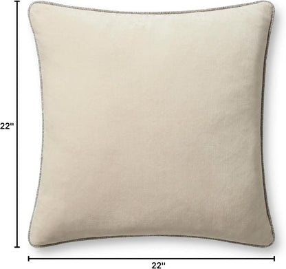 Loloi Liza Pillow Cover Only, 22X22, Ivory