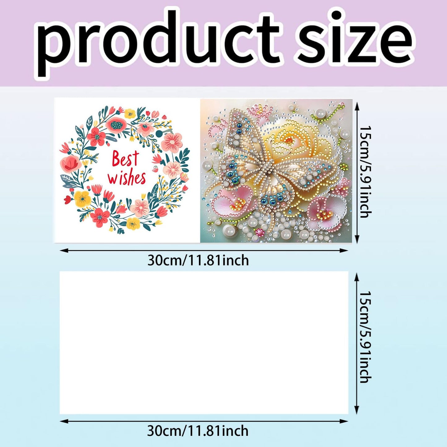 Xylzzuit 6Pcs Diamond Art Painting Greeting Card with Envelopes Holiday Folding Thank You Cards Gem by Numbers Craft Blessing Gift for Family Friend Birthday (Butterfly03)