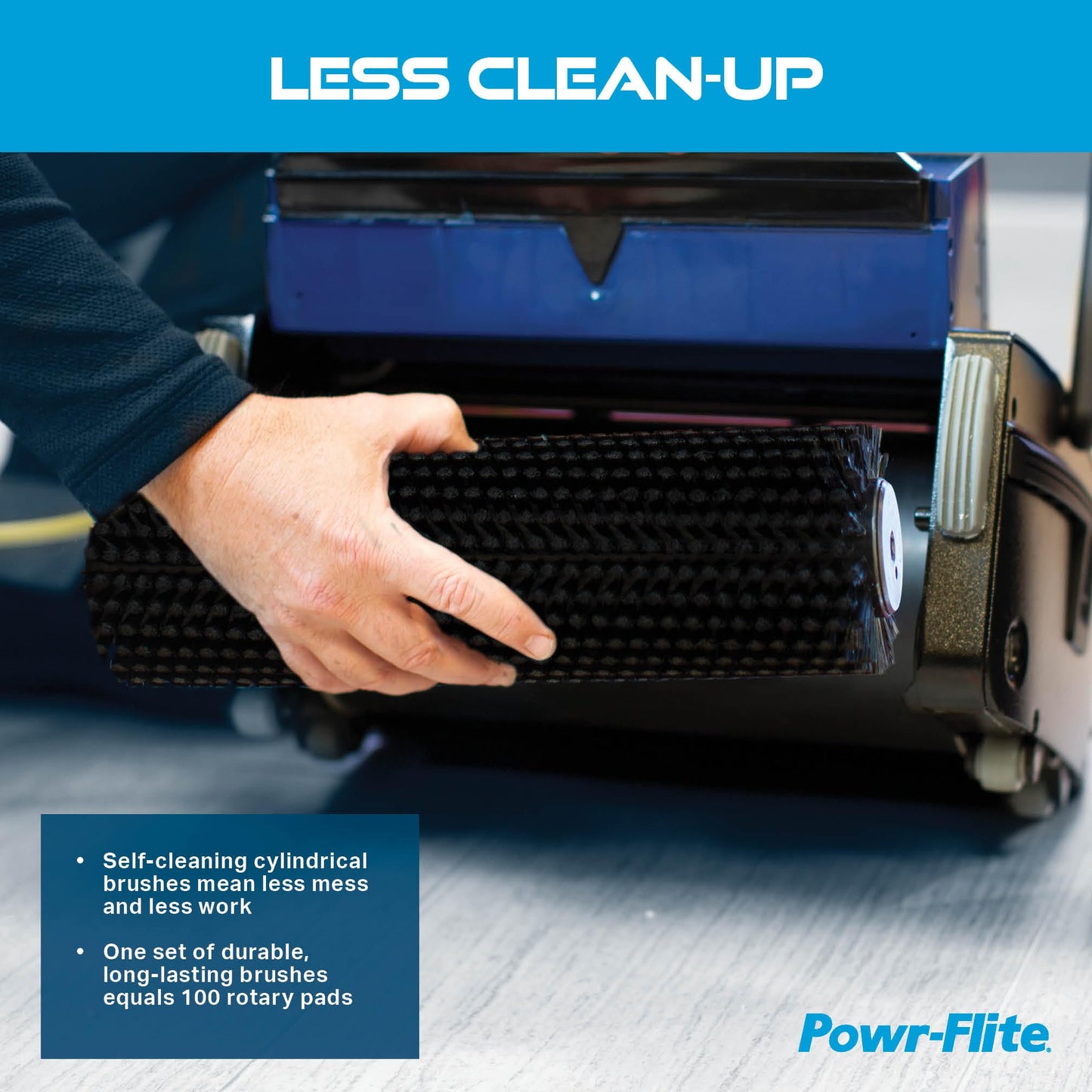 Powr-Flite Multiwash 18 inch Electric Floor Scrubber Machine with Brushes, Commercial Floor Scrubber for Carpet, Tile, VCT, Laminate, Grout, Sports Floor, Concrete and more, PFMW18