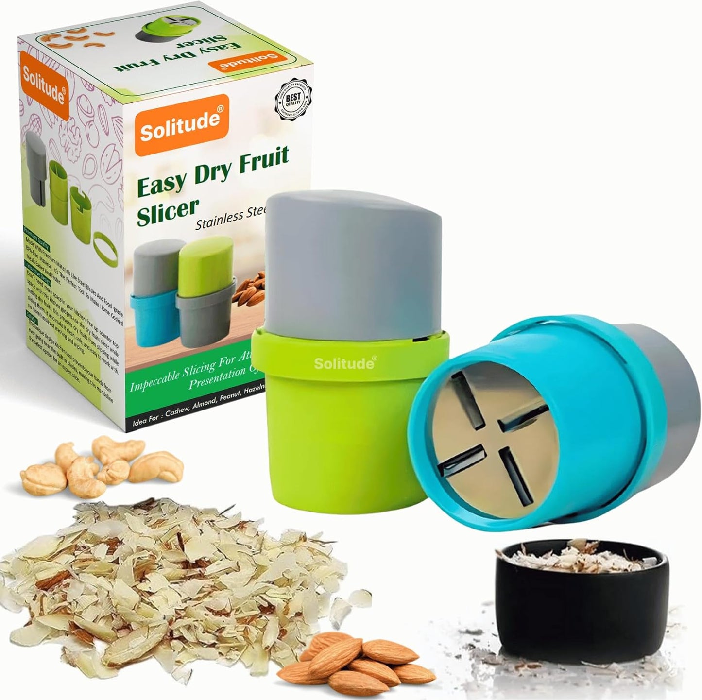 Solitude 3 1 Dry Fruit Cutter, Slicer, Grinder, Chocolate Cutter And Butter Slicer With In Blade For Almonds, Cashews