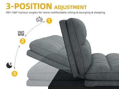 YITAHOME Convertible Futon Sofa Bed, 70" Folding Futon Set for Living Room Home Office Aprtment, Modern Futon Couch with Adjustable Backrest & Armrests, Recliner Lounge, Loveseat Sofa