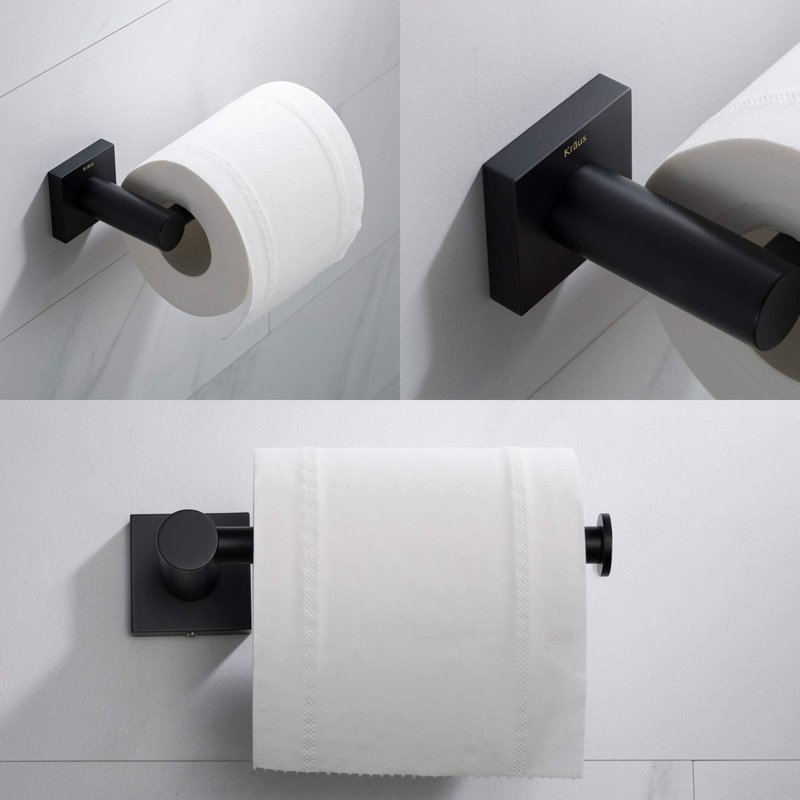 KRAUS Ventus Bathroom Toilet Paper Holder, Matte Black Finish, KEA-17729MB