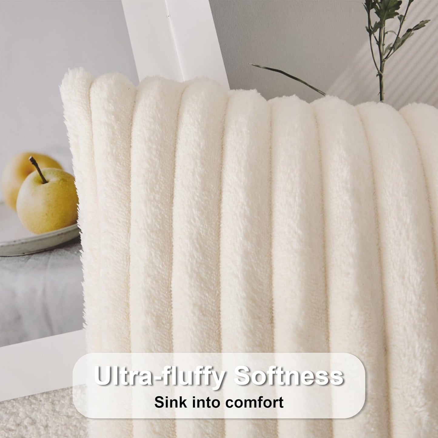 14x24 Inch Set 1 UGASA Lumbar Throw Pillow Cover of Super Soft Faux Fur Decorative Pillow Case Plush Flannel Texture