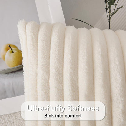 14x24 Inch Set 1 UGASA Lumbar Throw Pillow Cover of Super Soft Faux Fur Decorative Pillow Case Plush Flannel Texture