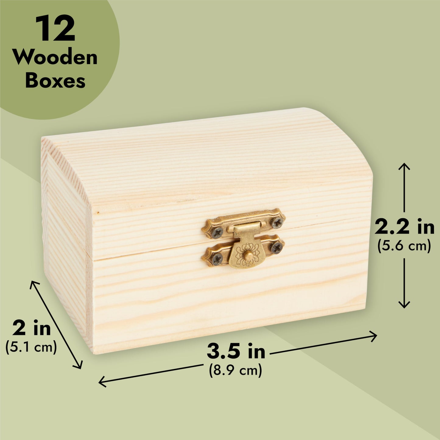 Bright Creations Baby Shower Decorations Mini Unfinished Wooden Treasure Boxes - 3.5 x 2.2 x 2 In, Brown, Pack of 12, Chest Style - Wooden Treasure Chest to Paint & Party Favors