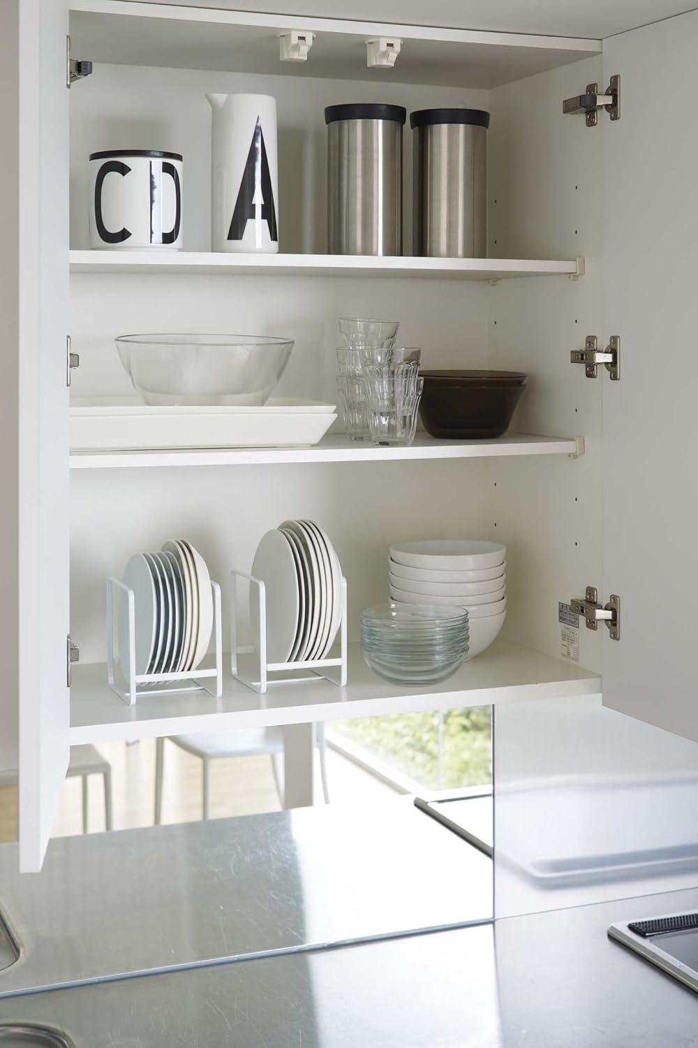 Yamazaki Home Dish Organizer, Storage Rack for Kitchen Cabinets