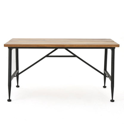 Christopher Knight Home Eleanora Industrial Acacia Wood Coffee Table with Iron Accents, Black / Antique Finish
