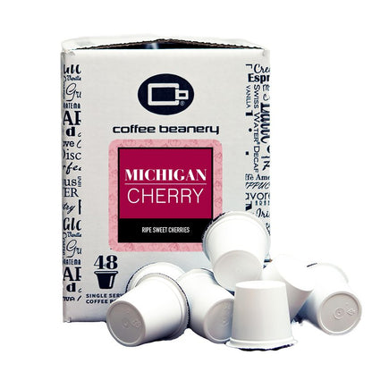Michigan Cherry Coffee Pods by Coffee Beanery | 48ct Bulk Medium Roast Arbica Coffee