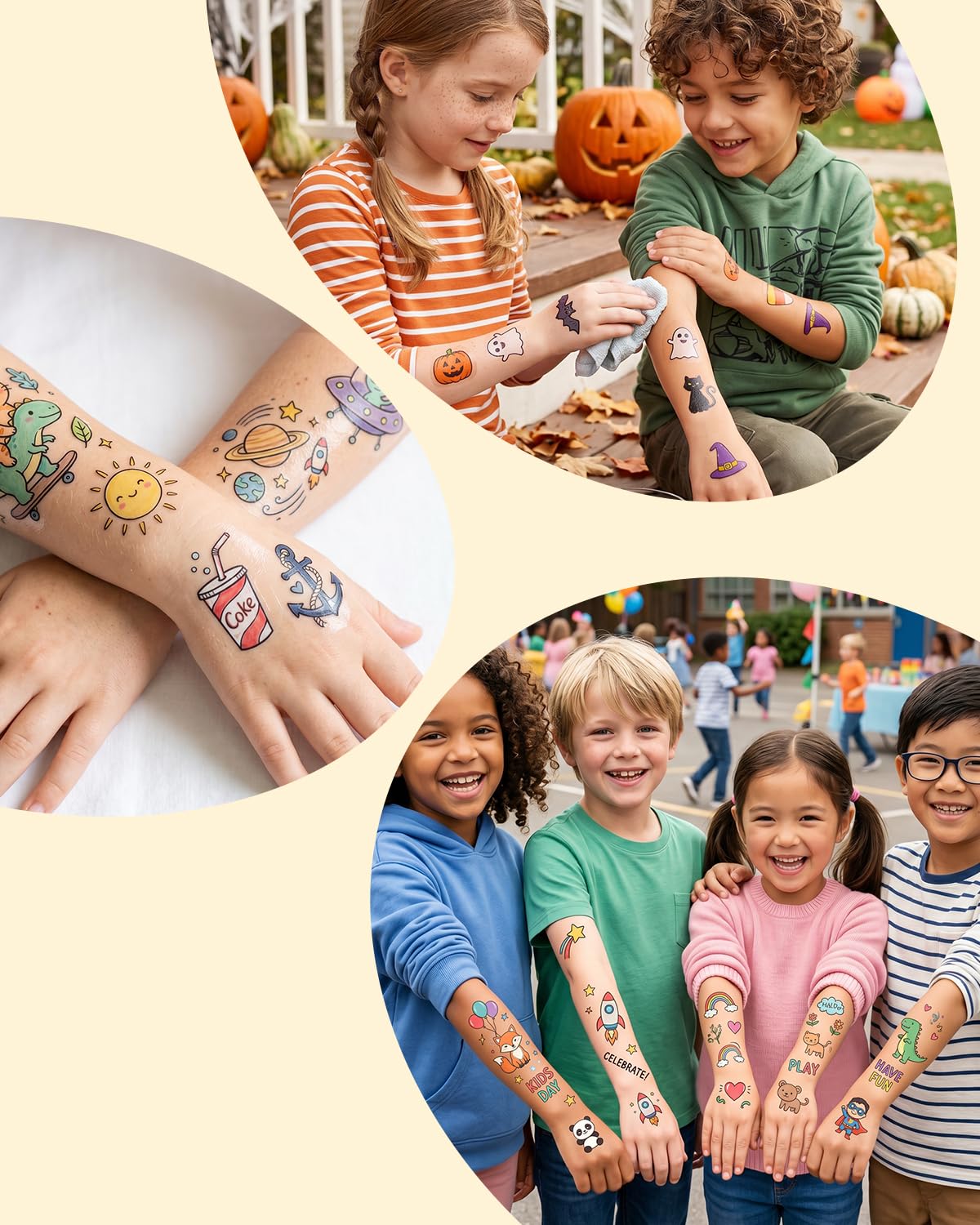 Compatible with Hello Blink Tattoo Maker Refill Pack,Includes 60pcs Tattoo&Transfer Papers and 4 Markers, Temporary tattoos, constantly creative