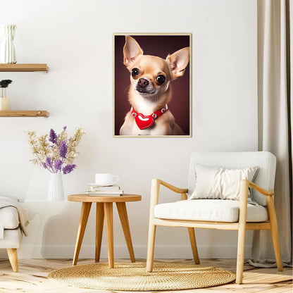 EATUKYIC Dog Animal Diamond Painting for Adults, 5D Love Chihuahua Dog Full Drill Diamond Art Kit, DIY Gem Painting Set, for Room Decor Bedroom Decor Gifts 12x16 inch