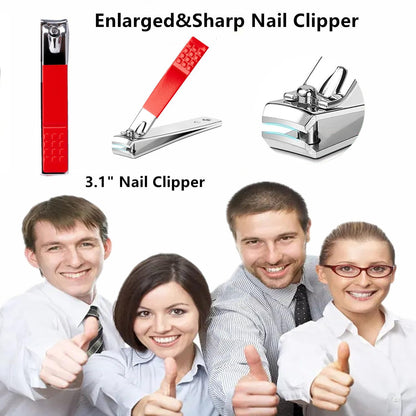 Manicure Set Nail Clipper Set Men Women Nail Clippers Toenail Fingernail Cutters Personal Care Tools Manicure Pedicure Tools with Travel Case Grooming Kit Present for Men Women Family Friends