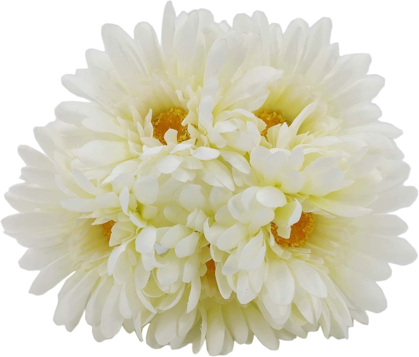 TOPIA Artificial African Daisies Flowers, Pack of 10 White Silk Gerbera Daisies