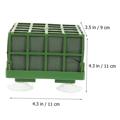 TOPPERFUN 2 PCS Floral Foam Cage, Flower Foam Holder with Suction Cups, Wet Floral Block for Wedding Car Decoration, Foa·m Cage for Flower Arrangements and DIY Bridal Bouquet, 4.32 x 4.32 x 3.54 in