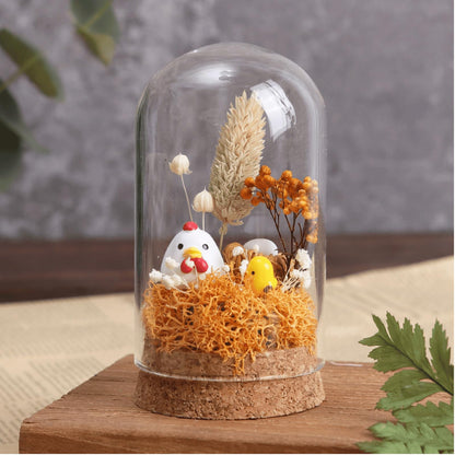 Kanlpeia 6 PCS Glass Dome with Cork, Decorative Jar & Bell Jar Display Cloche 2.37x3.94 in Clear Glass Cloche with Base for Miniatures, Succulents, Collectibles, Specimens & DIY Terrariums