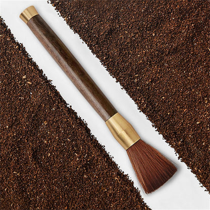 Coffee Grinder Cleaning Brush, Wood Handle & Natural Bristles, Espresso Dusting Tool for Home Kitchen, Brown