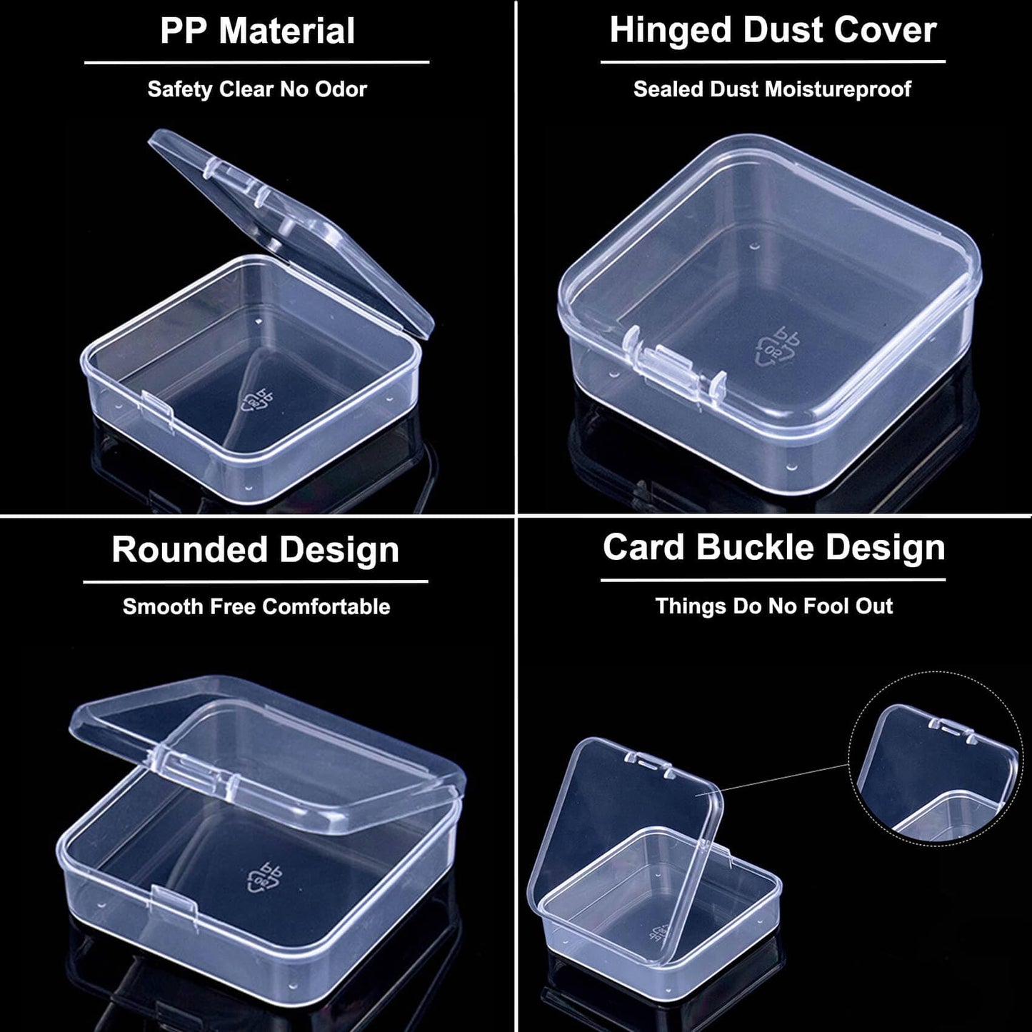 ZOQINI Bead Organizer and Storage Box, 30Pcs Small Clear Plastic Storage Containers 1 Large Craft Organizer Box 1 Sheet Label Sticker, Mini Storage Box for Jewelry Making Diamonds Arts Screws Seeds