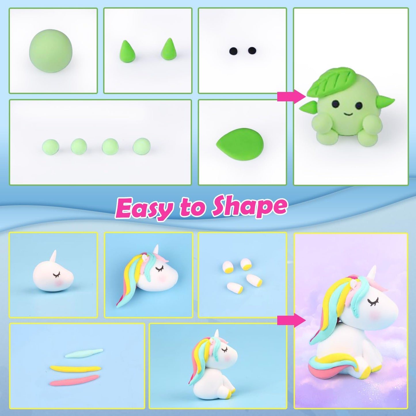 ESSENSON Air Dry Clay 150 Colors, Modeling Clay for Kids, DIY Molding Magic Clay for with Tools, Toys Gifts for Age 3 4 5 6 7 8+ Years Old Boys Girls Kids