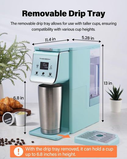 Setting, 52oz 6 to14oz K Cup Coffee Maker With Bold Single Serve Hot & Iced Coffee Maker for K-Cup and Grounds