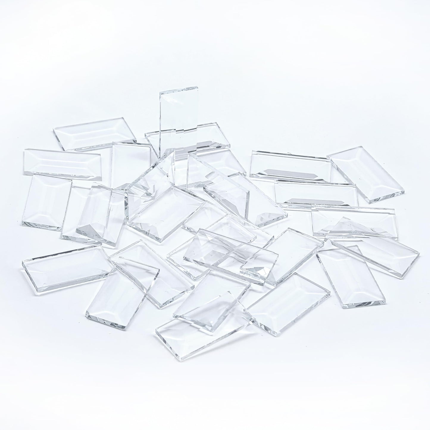 1x 2 Inches Beveled Glass Squares (30 Pieces) for Stained Glass Art,Design (1x 2 Inches)
