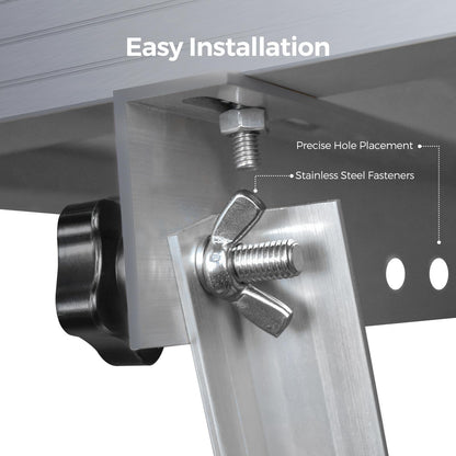 Renogy 28in Adjustable Solar Panel Mount Brackets, with Foldable Tilt Legs on Any Flat Surface for RV, Roof, Boat, Any Off-Grid Systems