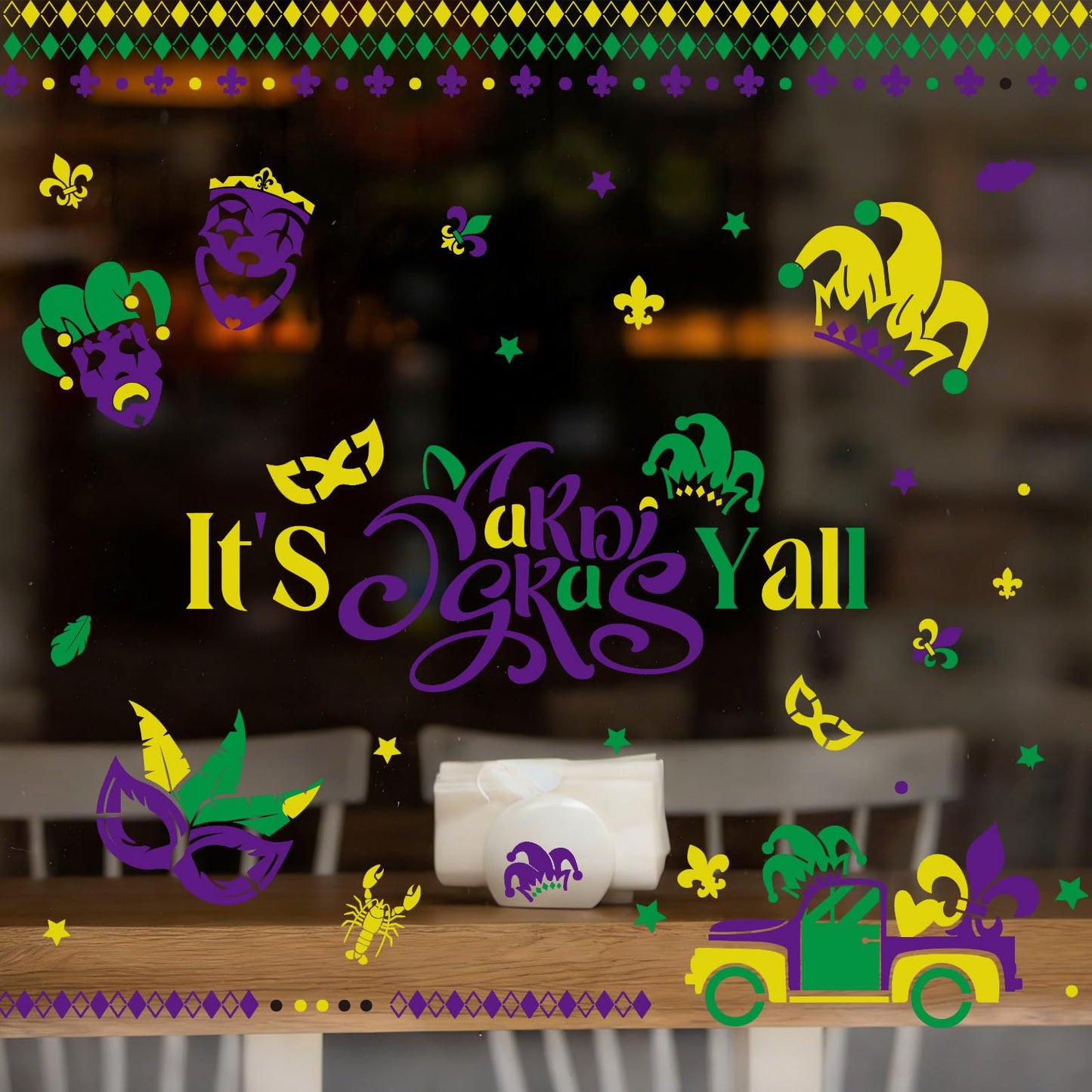 Cinrobiye 14 Pcs Mardi Gras Stencils for Door Mats Crafts Large Reusable New Orleans Welcome Templates for Painting on Wood Sign Wall Doormat Banner Bag Fabrics DIY Project Supplies