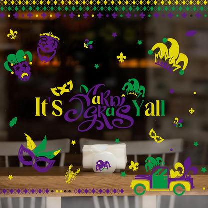 Cinrobiye 14 Pcs Mardi Gras Stencils for Door Mats Crafts Large Reusable New Orleans Welcome Templates for Painting on Wood Sign Wall Doormat Banner Bag Fabrics DIY Project Supplies
