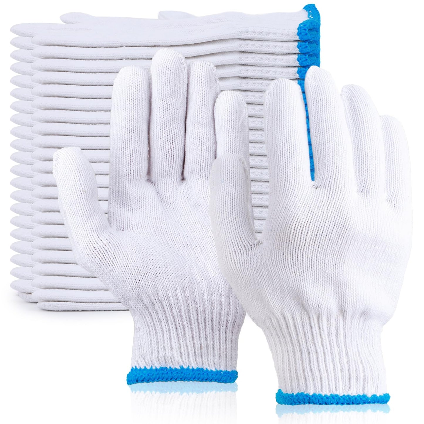 ENPOINT White Gloves Men Women, 12 Pairs Cooking Gloves for BBQ, Cooking, Grilling, Oven, Heat Resistant, Mechanics, Welding, Gardening Field Dressing Safty Work Gloves Bulk, Medium