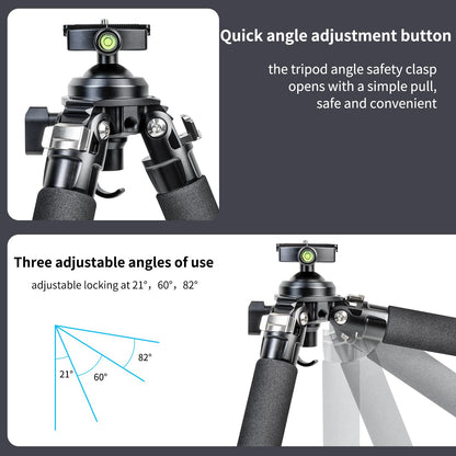 INNOREL P324C 65.6" Carbon Fiber Tripod for Hunting, 360° Rotating Ball Head(1.7"),with Arca Swiss Dovetail Mount,55lb/25kg Load, 32mm Tube Stable Tripod for Photography and Outdoors