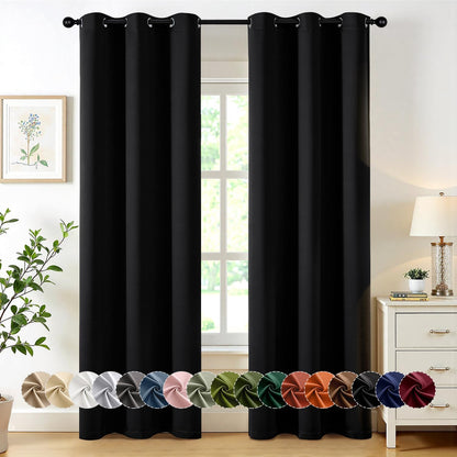 MIULEE Blackout Curtains - Thermal Insulated Room Darkening Drapes | 86 Inch Long, 2 Panels