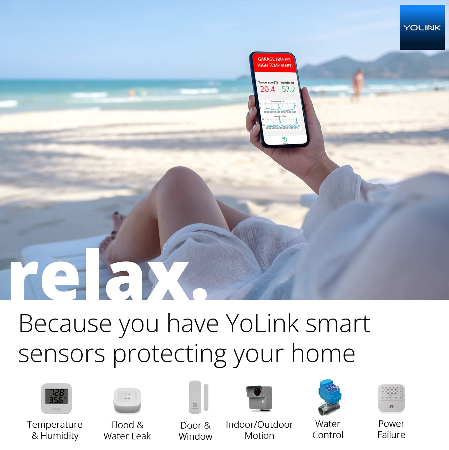 YoLink LoRa 1/4 Mile Wireless Range Smart Motion Detector, Indoor Motion Sensor, Motion Detector, Alexa, IFTTT, YoLink Hub Required