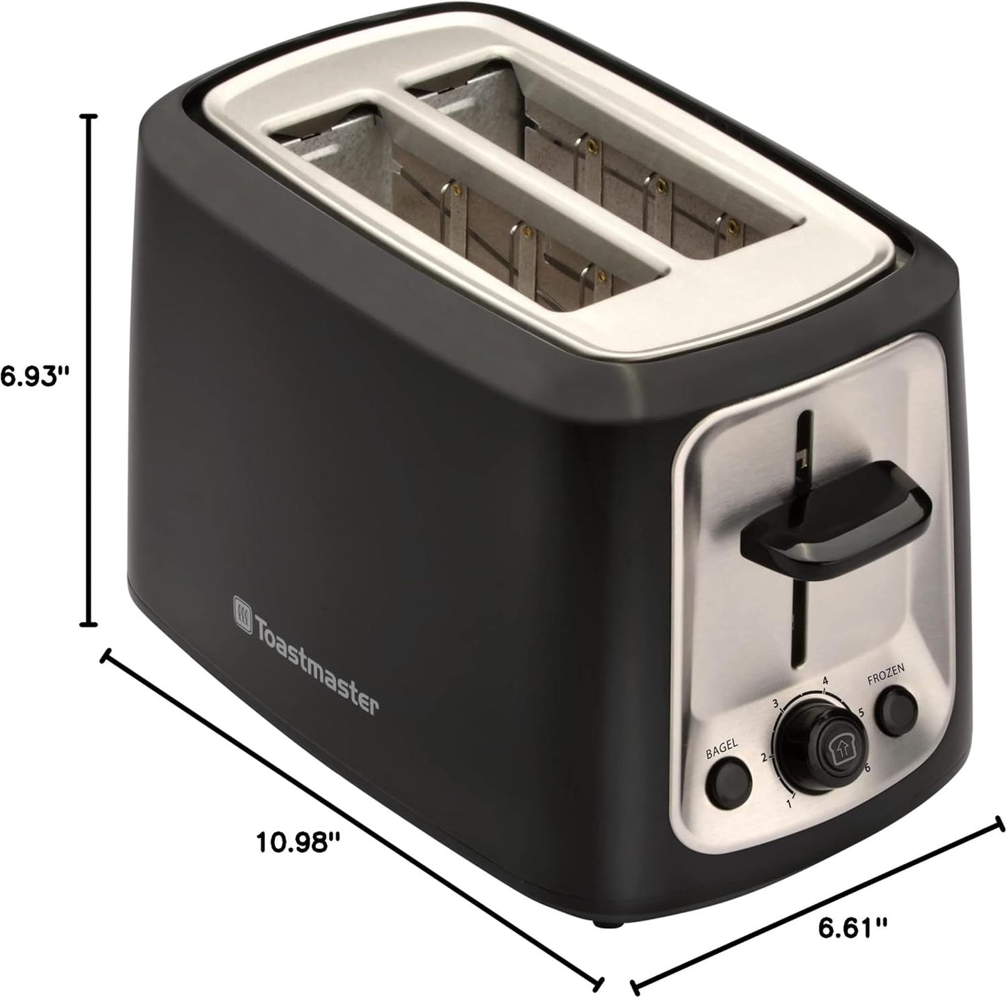 Toastmaster 2-Slice Cool Touch Toaster - Black with Stainless Accent
