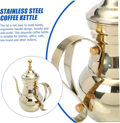SHOWERORO Arabic Coffee Pot, Whistling Teakettle for Stovetop, Stainless Steel Hand Brewing Tea Pot