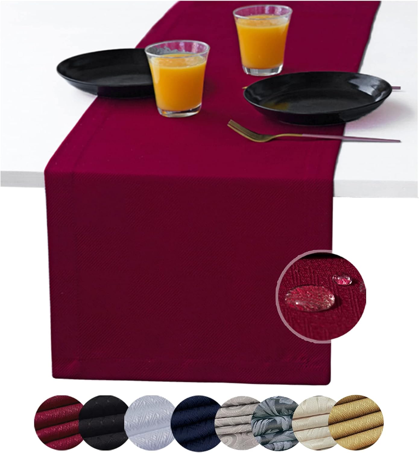 Akutana 132 inch, Red Table Runner Coffee Table Runner, Burgundy Waterproof Long Dresser Scarf, Outdoor Dining Table