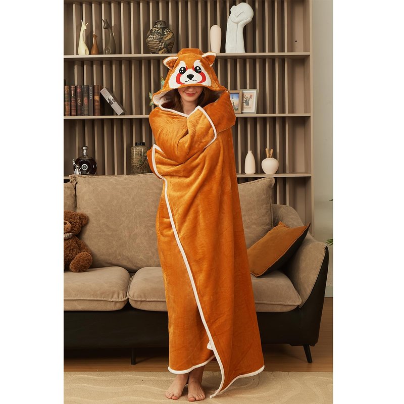 Red Panda Wearable Blanket Cute Animal Blanket Hoodies for Adults Red Panda Costume Funny Gifts for Women Men