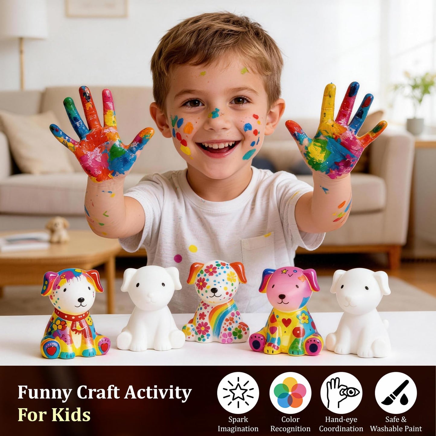 Paint Your Own Dog Lamp Kit - Art & Crafts Painting Kits for Kids, DIY Puppy Crafts Night Light,Art Supplies School Activities,Easter Christmas Birthday Creative Gift for Boys Girls Ages 4 5 6 7 8+