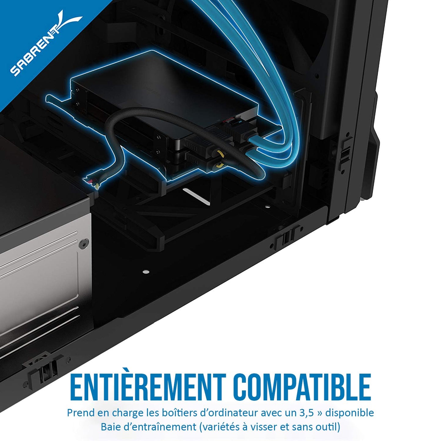 SABRENT 3.5 Inch to x2 SSD / 2.5 Inch Internal Hard Drive Mounting Kit [SATA and Power Cables Included] (BK-HDCC)