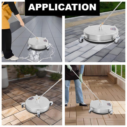 TRELVEX 18" Pressure Washer Surface Cleaner with 4 Wheels, 1/4" Quick Plug, Surface Cleaner for Pressure Washer Attachment for for Concrete, Patio, Sidewalk, Deck and Driveways, 5000 PSI