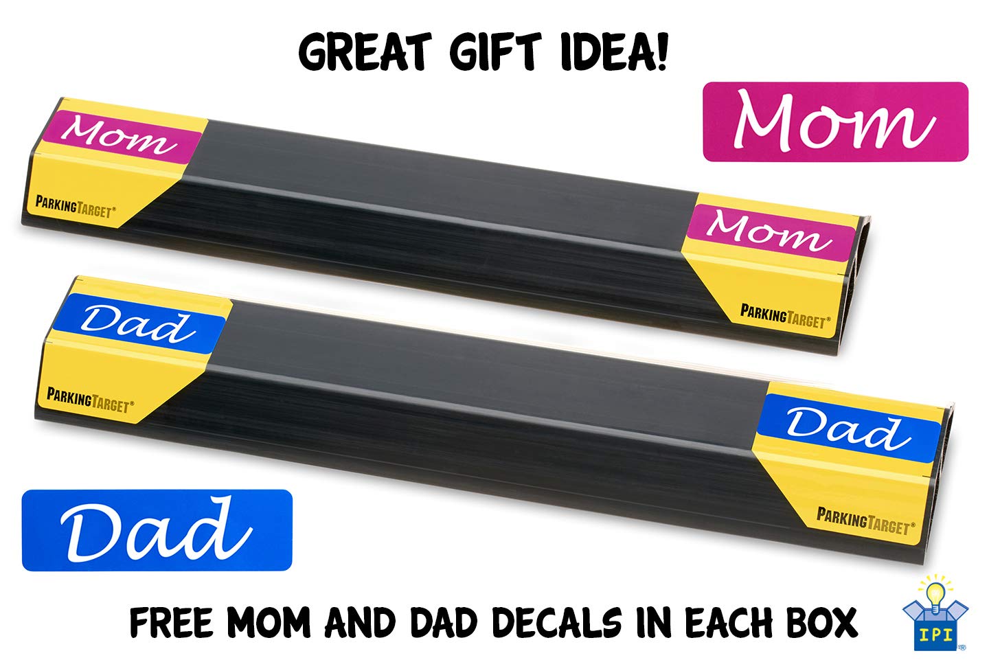 PARKING TARGET 1-Pack: 3 Tape Pieces - 3 x 16 Double-Sided Foam Tape Replacement Strips - Great for Household Projects and Crafts - Mom & Dad and USA Decals Included