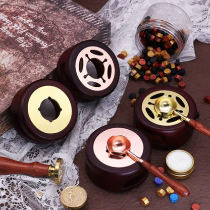 Wax Sealing Beads, ONWINPOR 300pcs Pearl White Wax Seal Beads, 1pcs Wooden Wax Seal Warmer, 1pcs Melted Spoon and 10pcs Tea Candles for Wax Sealing Stamp Kit (Pearl White)