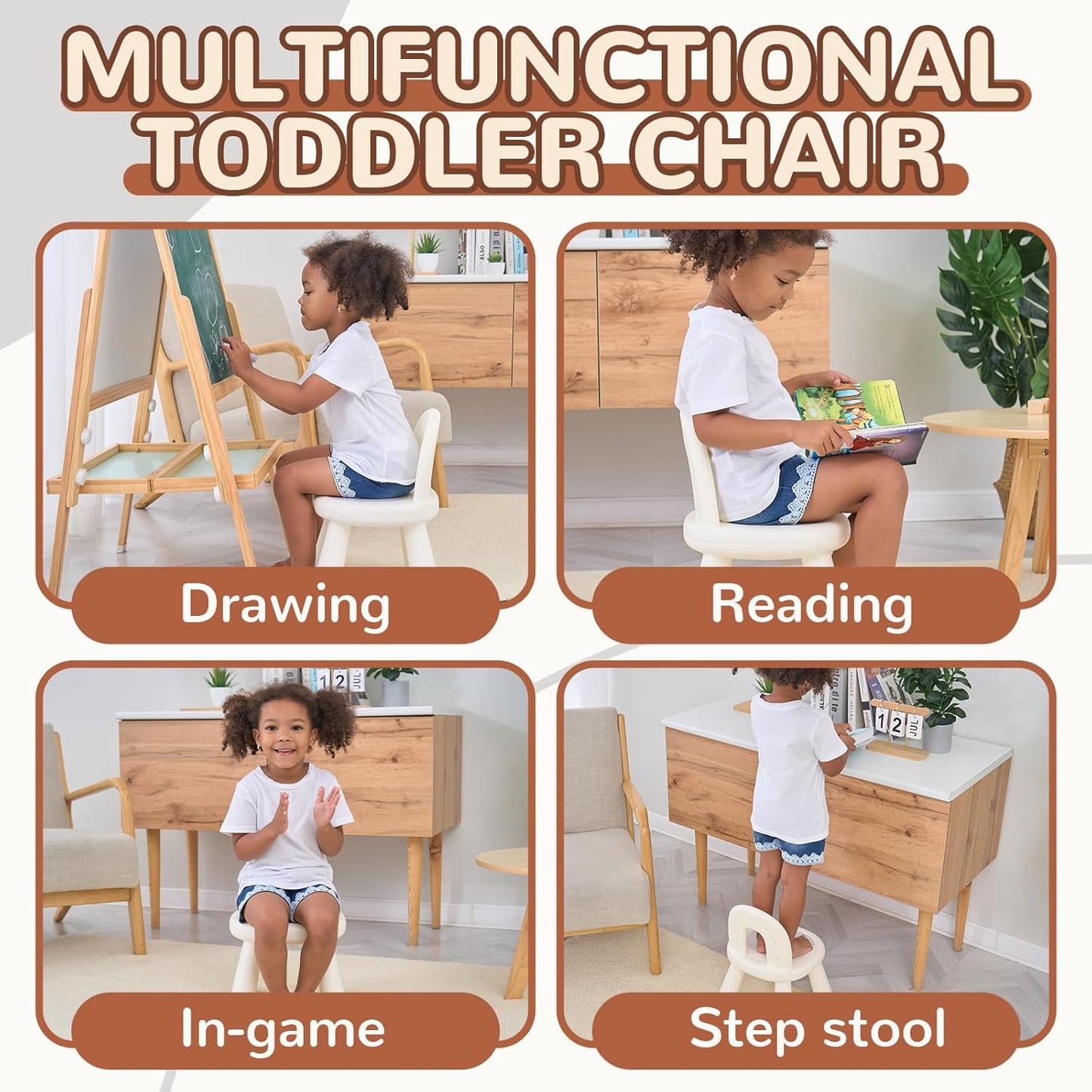 13 KidBloom Toddler Chair, Ergonomic Kids Chair, Durable and Sturdy Small Plastic Child Chair for Toddlers
