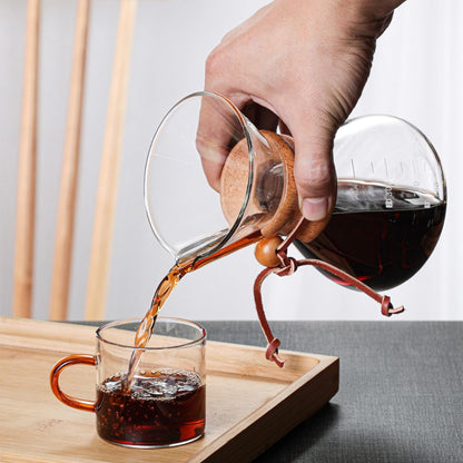 Tissting Wood Neck Pour Over Coffee Maker, 400ml Sleeve Brewer with Permanent Stainless Steel Filter