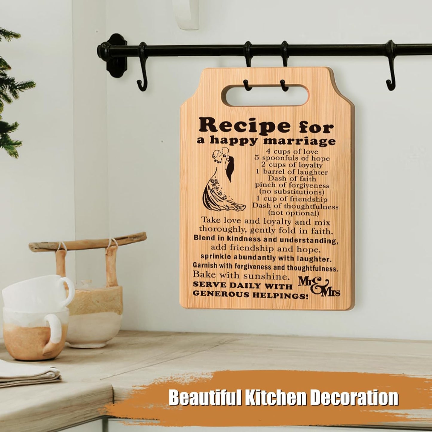 Wedding Gift for Couple 2024: Kitchen Cutting Board for Newlyweds, Bridal Shower, and Engagement Gifts