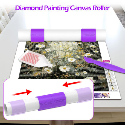 Diamond Painting Canvas Roll Holder – Anti-Roll Canvas Ring Organizer for Diamond Art Kits for Adults – Diamond Painting Art Accessories, Tool for Enhanced Diamond Painting Experience (Purple)