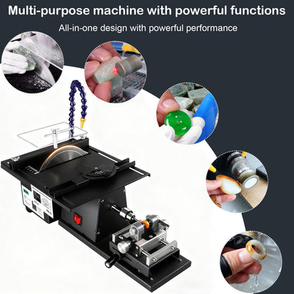 Lapidary Equipment 1850W with 180mm Diamond Blade, Rock Polisher, Jewelry Rock Saw, Rock Cutter for DIY Lapidary Grinding Engraving Polishing Drilling