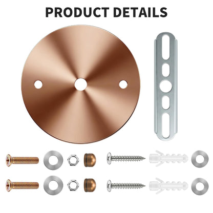 FOCMKEAS 4Pcs Chandelier Canopy Kit 4 Inches Ceiling Lighting Canopy, Vintage Chandelier Canopies with Hardware, Hanging Lamp Fixture Plate Base for Ceiling Pendant(Red Copper 100mm)
