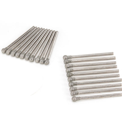 ILOVETOOL 4mm Circular Head Diamond Burs for Stone Carving Tools Pack of 20Pcs