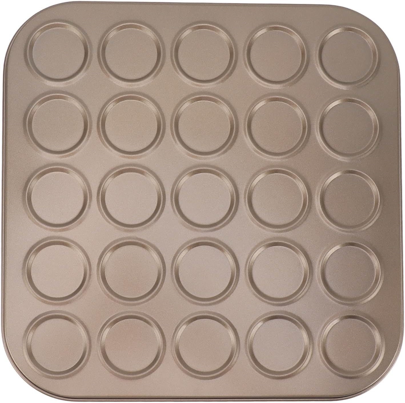 Muffin Top Pan, Non-Stick Coating Baking Tray for High Temperature Muffin Baking, 25 Hole Carbon Steel