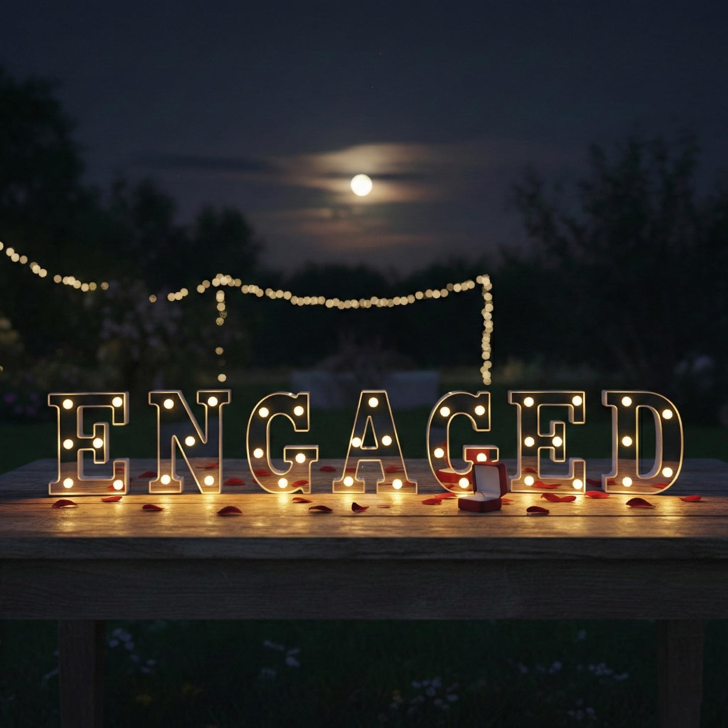 U2KEERE Engaged LED Light up Letter - Mirror Surface Marquee Letter Neon Light Sign for Engagement Wedding Bridal Shower Party Decorations