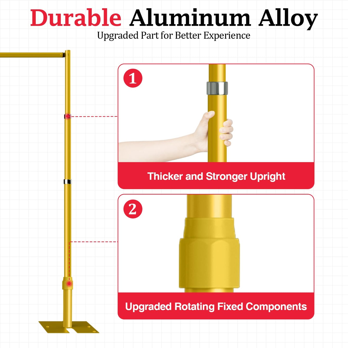 EMART Pipe and Drape Backdrop Stand Kit, 12ftx10ft Heavy Duty Adjustable Photo Background, Metal Frame with Flat Base for Wedding, Birthday Party, Banquet Decorations - Gold